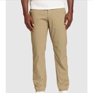 Eddie Bauer Tan Chinos Straight-Leg Cotton Blend